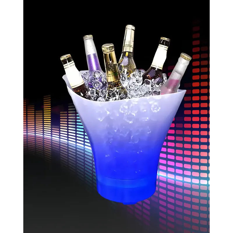 Hielera Parlante Cubetera Led Rgb Bluetooth Grande 5l Color Transparente Ice Bucket