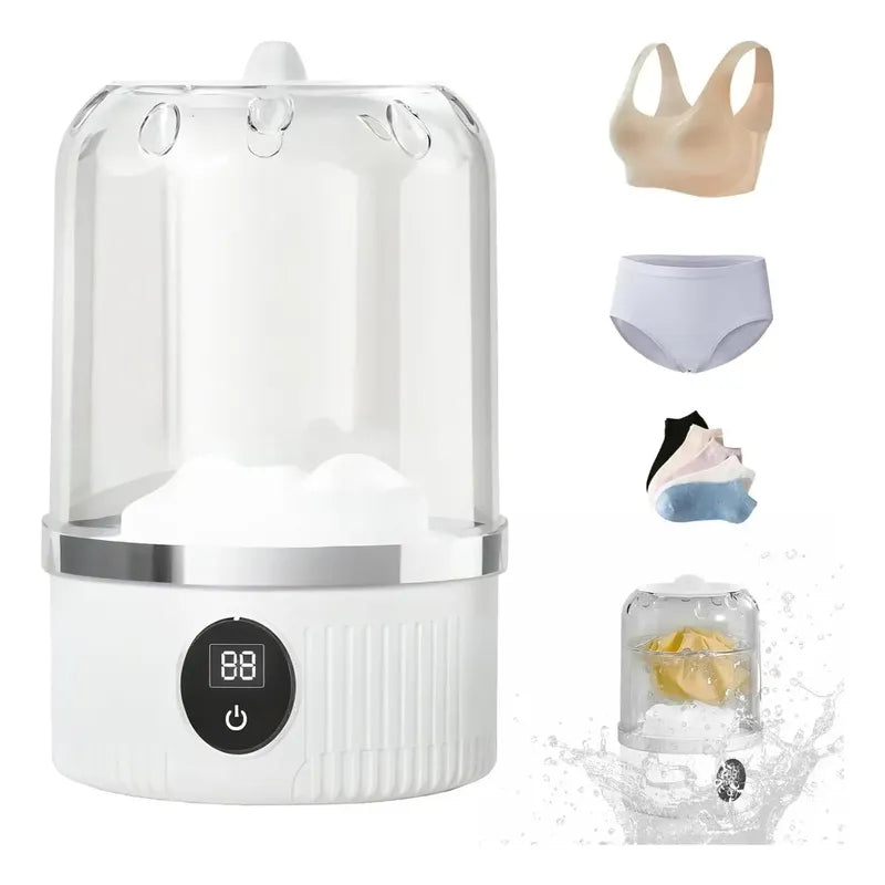 Mini Lavarropas Portátil De Carga Superior Para Ropa Delicada Y Bebé Con Usb Blanco