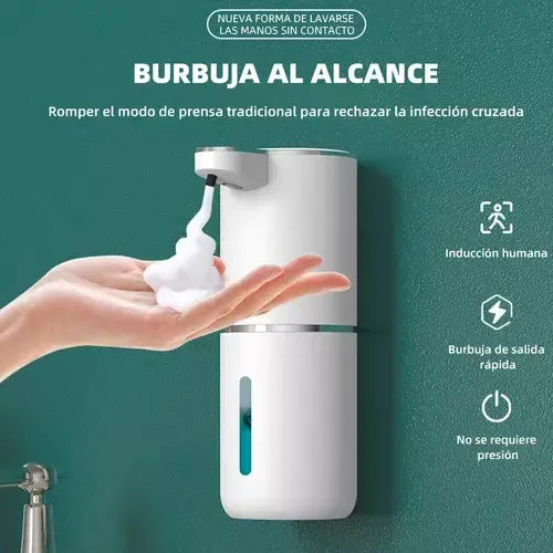 Dispensador De Jabón Automático Líquida Recargable Usb 380ml Blanco