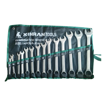 Set Juego Llaves  Punta Corona Combinada 14 Piezas 8 A 32mm Plateado