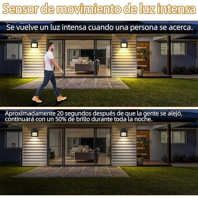 Pack De 4 Apliques Solares Keyifa Con Sensor De Movimiento Para Jardín Y Patio Negro