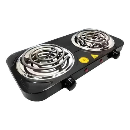 Cocina Eléctrica Portátil Sq 2 Quemadores 2000w Acero Inoxidable Negra Negro