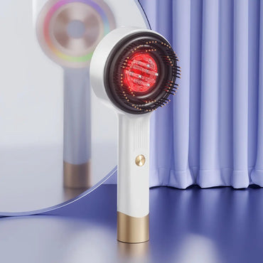 Peine Masajeador Capilar Anticaída Eléctrico Para Cabeza Blanco