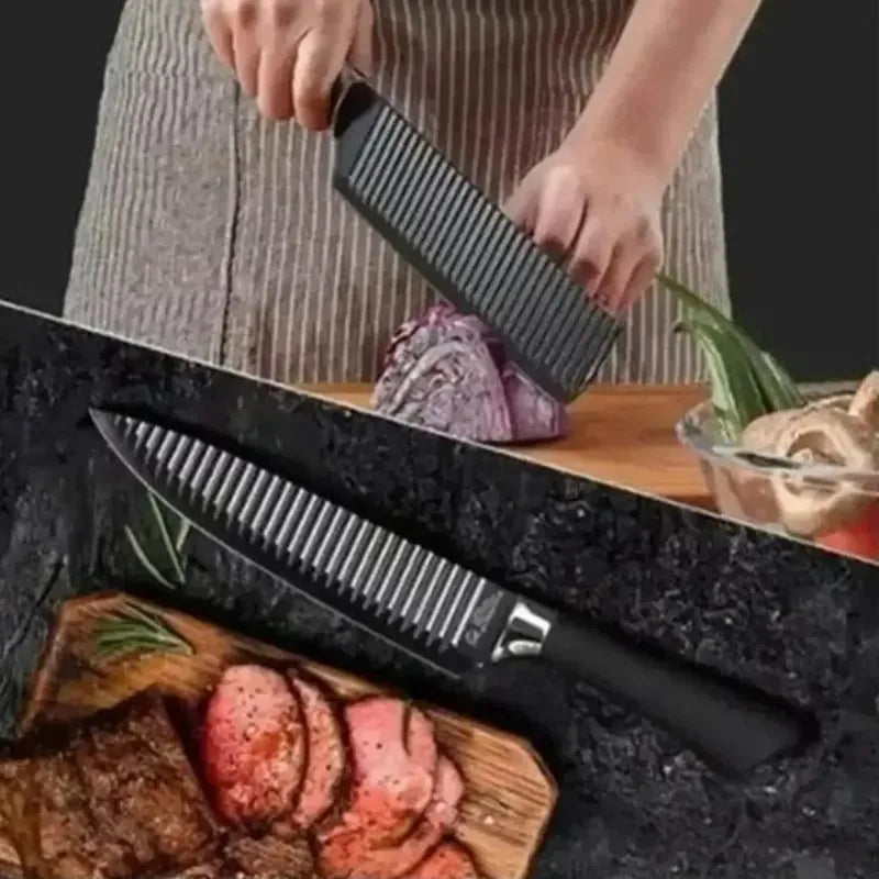 Set De Cuchillos Cocina Profesional Multiuso Tijera+pelador Negro