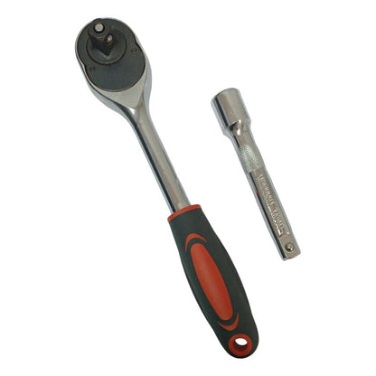 Juego Dados Chicharra 1/2'' Asaki 20 Piezas Acero Cromo Vanadio Plateado