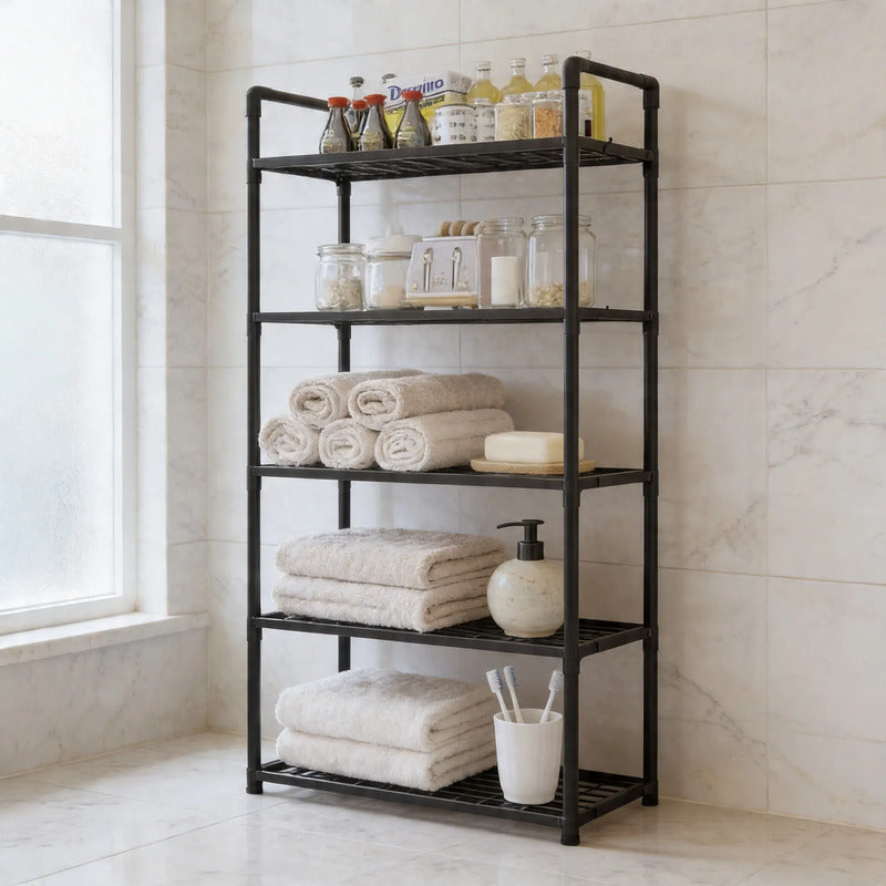Rack Estante Organizador Baño Cocina Multifuncional 5 Nivel Negro