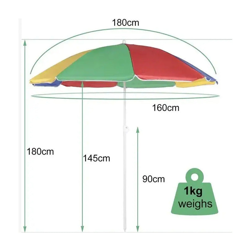 Sombrilla Quitasol Paragua 180cm Sombrilla Playa Uv Sol Quitasol Playa Sombrilla Plegable Sombrillas Quitasoles Qatarshop Parasol Multicolor Colorido