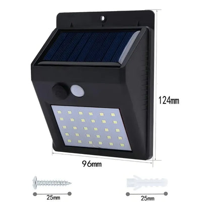 Foco Led Solar 30 Led Con Sensor Movimiento Exterior /003221 Color De La Carcasa Negro Color De La Luz Blanco Frío
