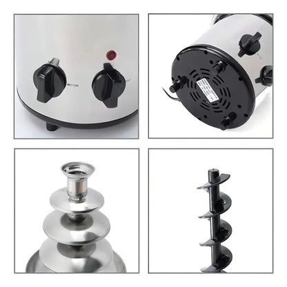 Cascada Fuente Chocolate Fondue 4 Niveles Acero Inoxidable C Color Plateado