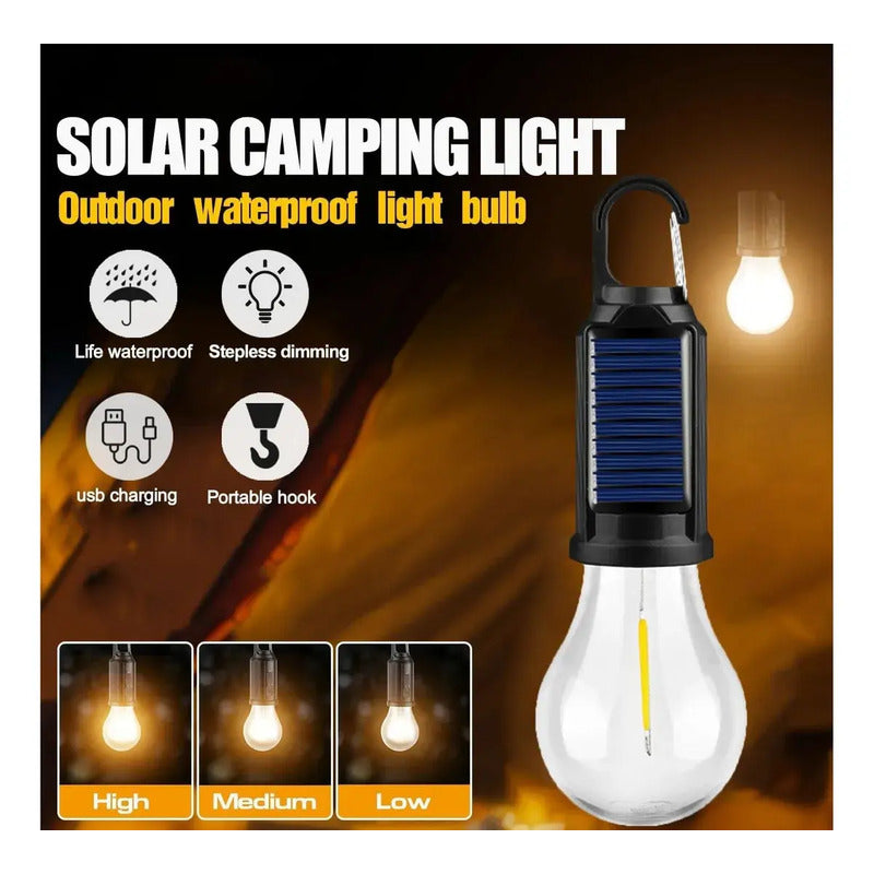 Pack X4 Ampolleta Solar / Recargable Usb Emergencia Portatil Blanco Cálido