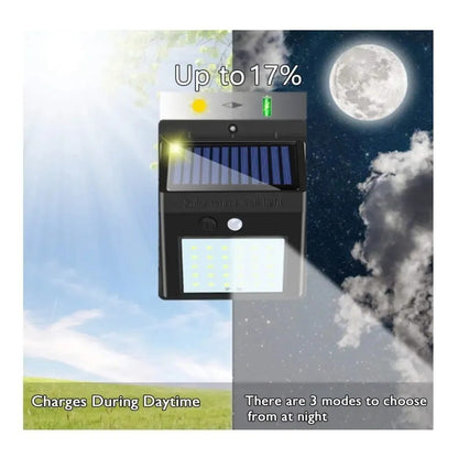 Foco Led Solar 30 Led Con Sensor Movimiento Exterior /003221 Color De La Carcasa Negro Color De La Luz Blanco Frío