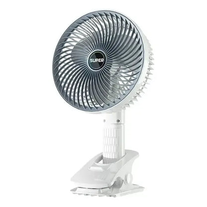 Miniventilador Super Usb Con Clip Silencioso 3 Velocidades Acero Blanco 49 Cm Plástico
