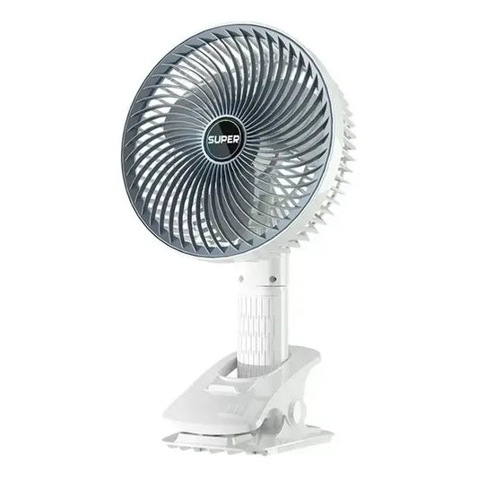 Miniventilador Super Usb Con Clip Silencioso 3 Velocidades Acero Blanco 49 Cm Plástico