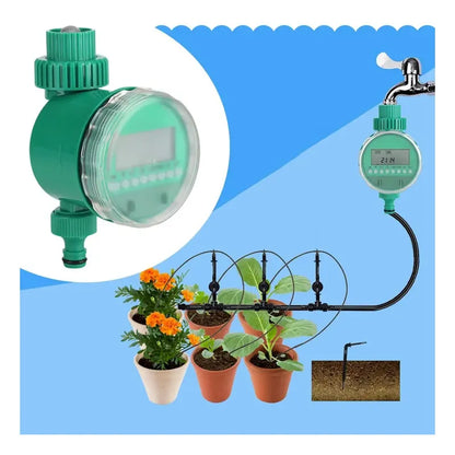 Temporizador Automático De Riego Digital Ejoyous Con Pantalla Y Batería Verde
