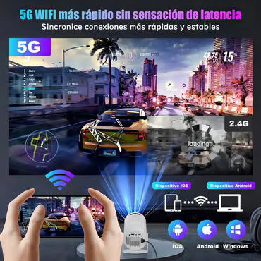 Proyector Mini Casa De Los Deseos Smart Tv Proyector Portatil 9000lm Blanco