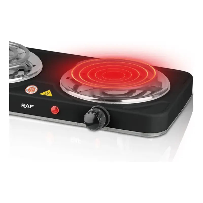 Cocina Eléctrica Portátil Sq 2 Quemadores 2000w Acero Inoxidable Negra Negro