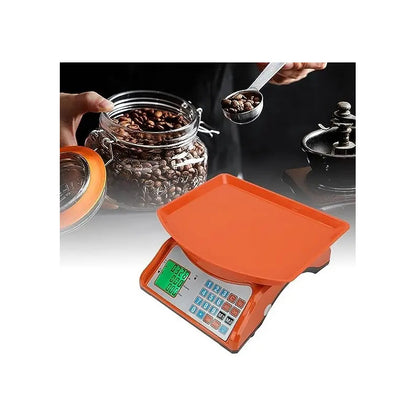 Bascula Pesa Balanza Digital 40kg Recargable Comercial Color Naranja Claro