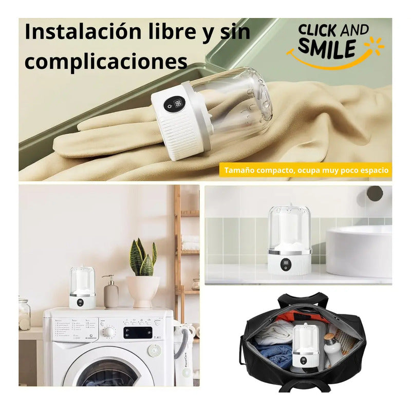 Mini Lavarropas Portátil De Carga Superior Para Ropa Delicada Y Bebé Con Usb Blanco
