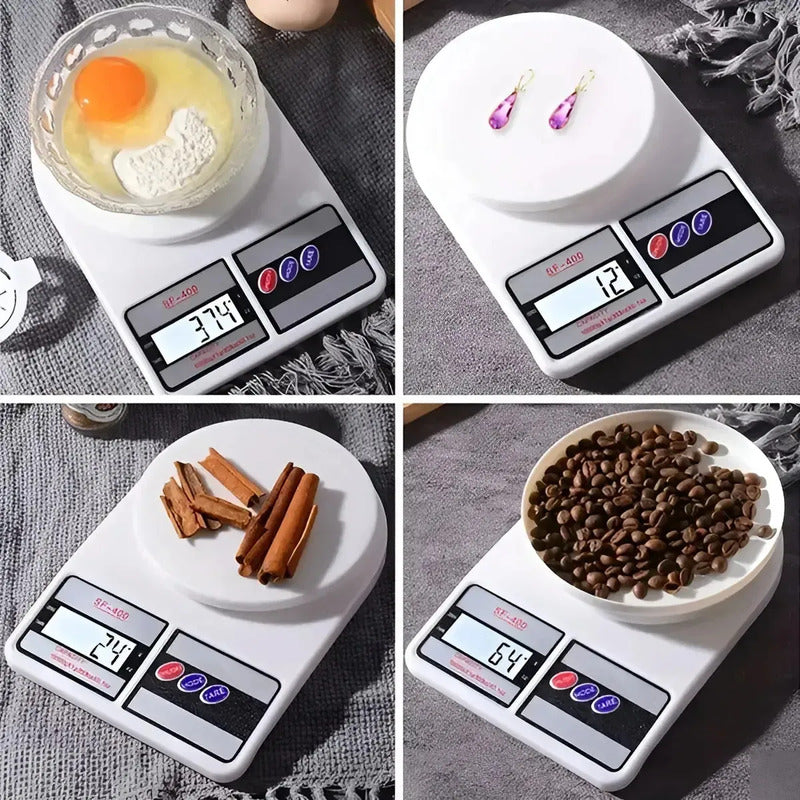 Balanza Pesa Digital Para Cocina Comercio 1g A 10kg Pesa Cocina Digital Pesas Para Cocina Balanza Digital Pesa Gramera... 10 Kg Blanco