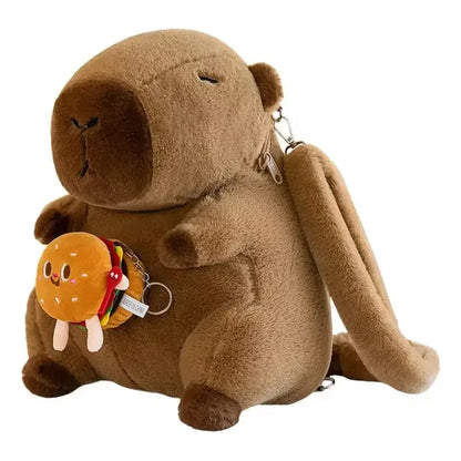 Mochila Capybara De Felpa Kawaii Viral Marrón Liso