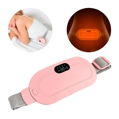 Cinturón Eléctrico De Masaje Y Bolsa Térmica Para Aliviar Cólicos Menstruales Slim Company 3 Intensidades De Calor Y 4 Modos De Vibración Terapia Térmica Ajustable Recargable Rosa