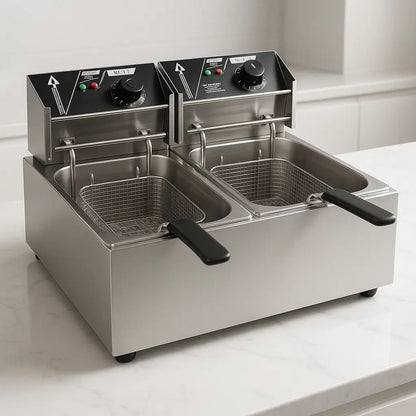 Freidora Electrica Eoland Capacidad 12 Litro Aceite Industrial Papas Fritas Plateado 50hz