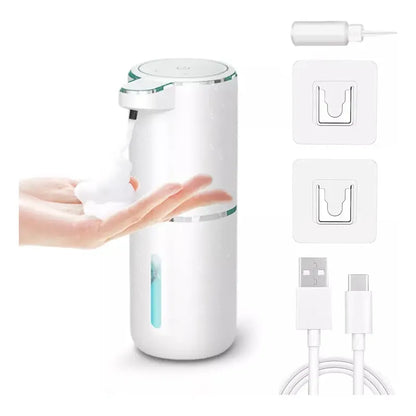 Dispensador De Jabón Automático Líquida Recargable Usb 380ml Blanco