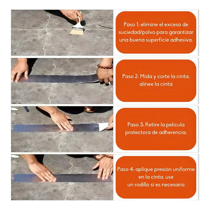 Adhesivo Cinta Tapagotera Techo Sellador Impermeabl 5cm X 5m Plateado
