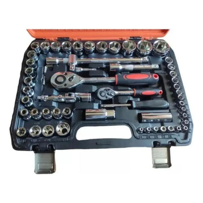 Juego Caja Set Dados Cromo Vanadium Profesionales 108 Piezas Negro