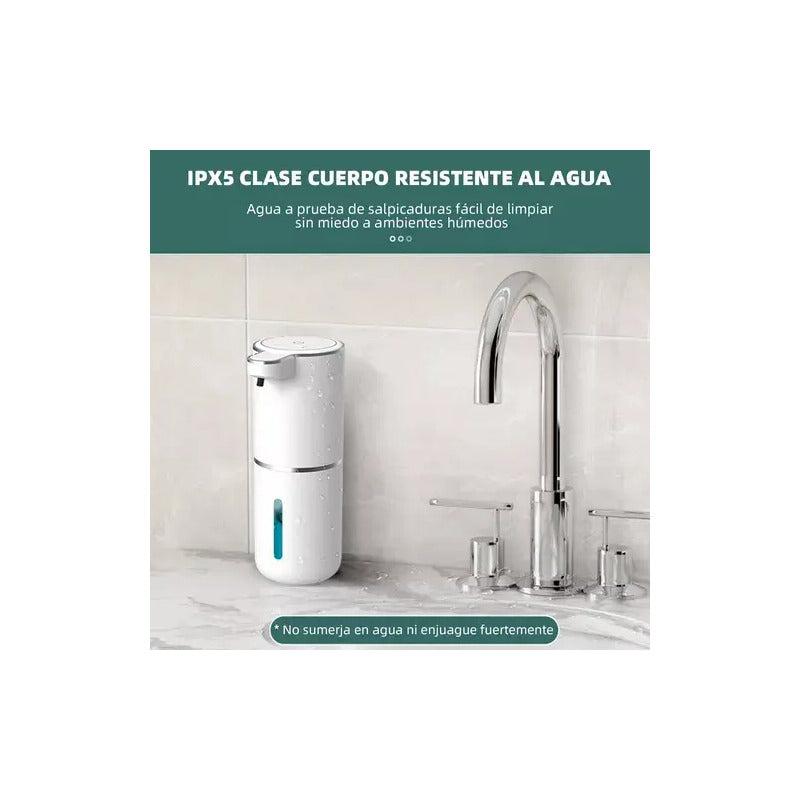 Dispensador De Jabón Automático Líquida Recargable Usb 380ml Blanco