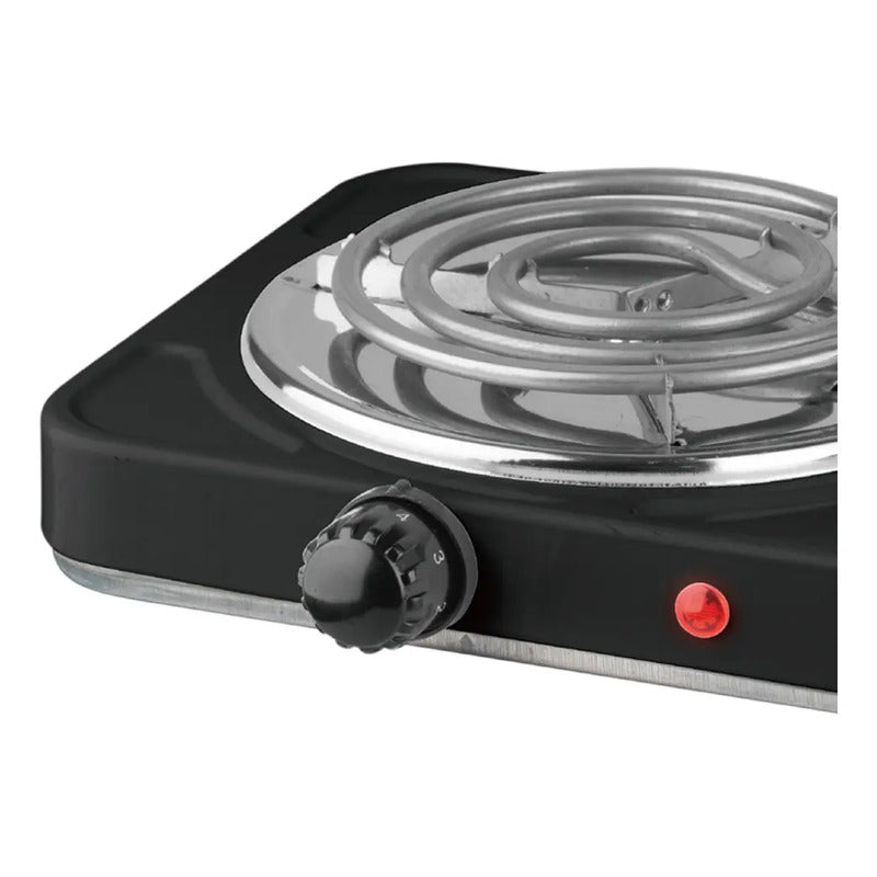 Cocina Eléctrica Portátil Sq 2 Quemadores 2000w Acero Inoxidable Negra Negro