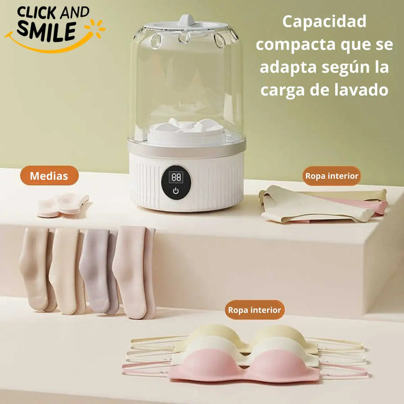 Mini Lavarropas Portátil De Carga Superior Para Ropa Delicada Y Bebé Con Usb Blanco