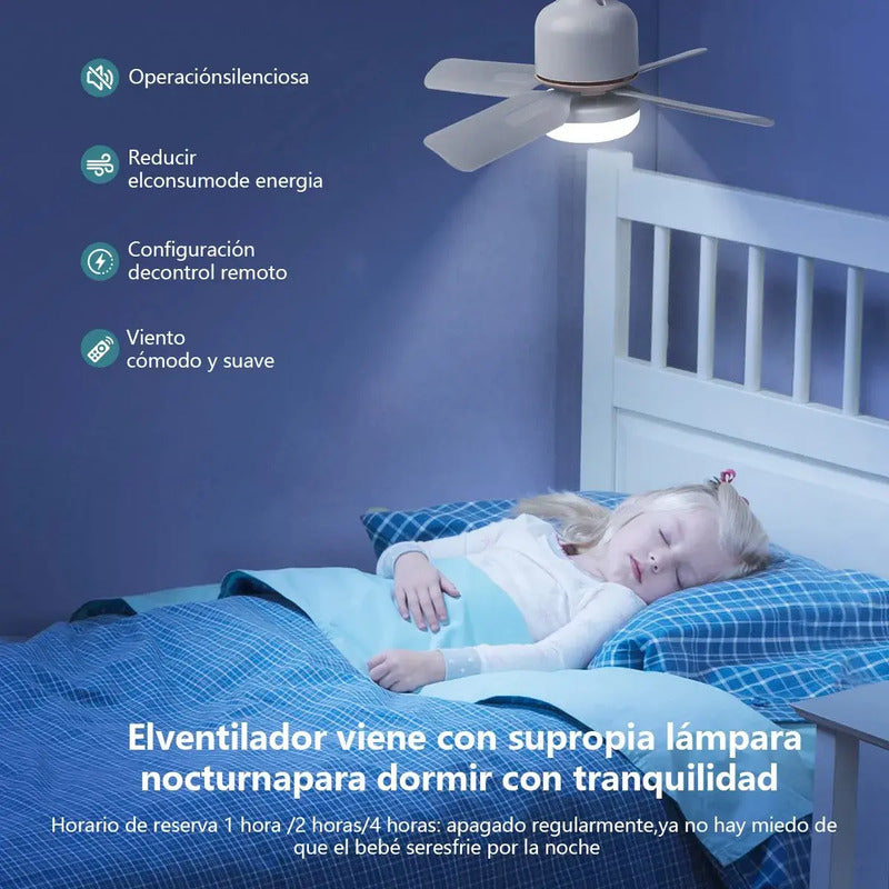 Lampara Ventilador Foco Mini Abanico De Techo Ventiladores Blanco