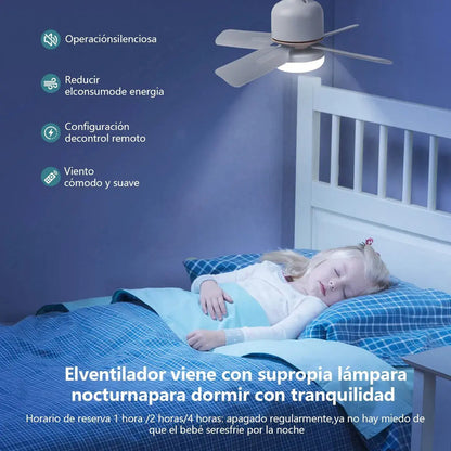 Lampara Ventilador Foco Mini Abanico De Techo Ventiladores Blanco