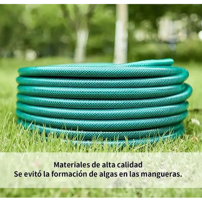 Manguera De Riego Jardin Reforzada 1/2 Pulgada 20 Metros Verde