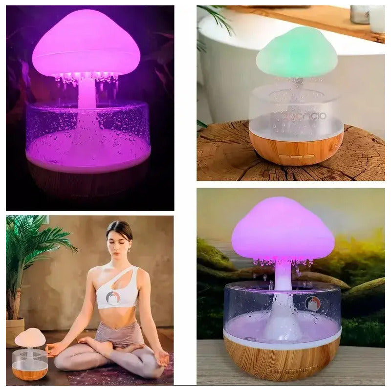 Humidificador Nube Lluvia Aire Difusor Aromaterapia Led Sandalo