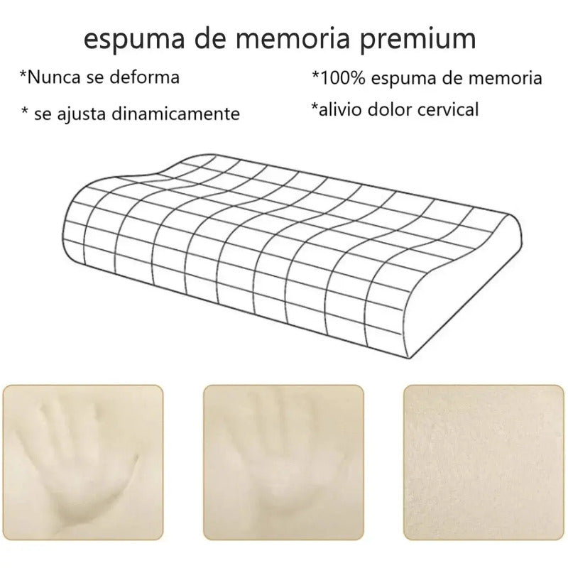 Almohada Ortopédica  Cervical Terapéutica Con Memoria Cuello Blanco