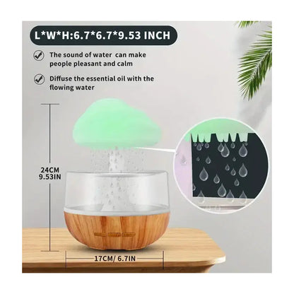 Humidificador Nube Lluvia Aire Difusor Aromaterapia Led Sandalo