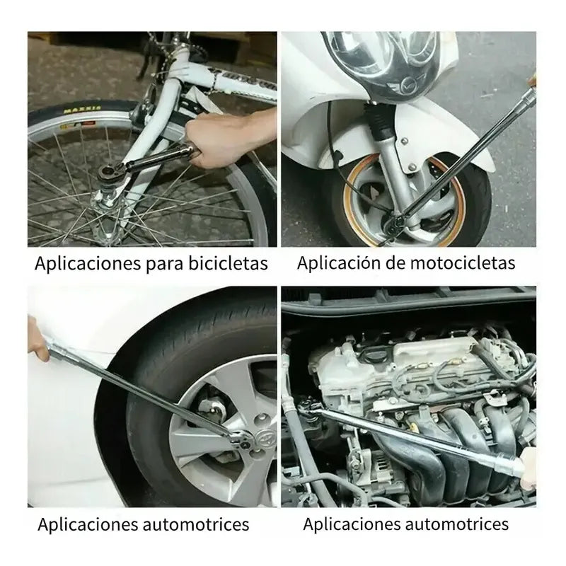 Torquímetro Profesional 1/2 Traba Regulable Precisión 2.9 A 21 Kg Herramienta Ajuste Torque Con Estuche Mecánico Taller Auto Moto Automotriz Trinquete Seguro Medidor Cromado Fijo Plateado