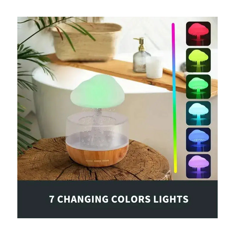 Humidificador Nube Lluvia Aire Difusor Aromaterapia Led Sandalo