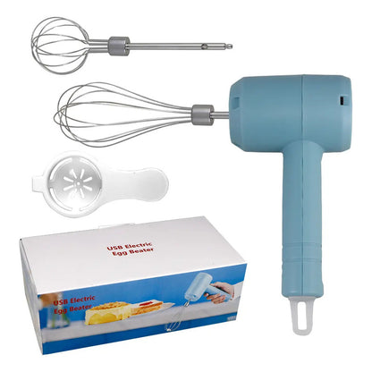 Mini Batidora De Mano 2 En 1 Recargable Inalámbrica Usb Slim Company Batidor Eléctrico Para Huevos Cremas Color Azul 50/60 Hz