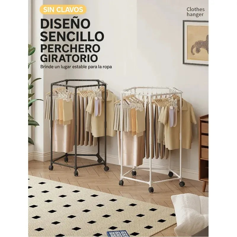 Perchero Metálico Con Diseño Moderno Y Funcional Para Ropa Negro