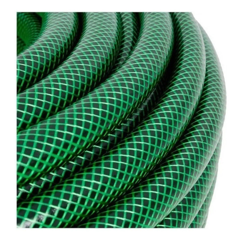 Manguera Reforzada Riego Jardin 1/2 50 Metros Alta Presion Color Verde / Sin Acc