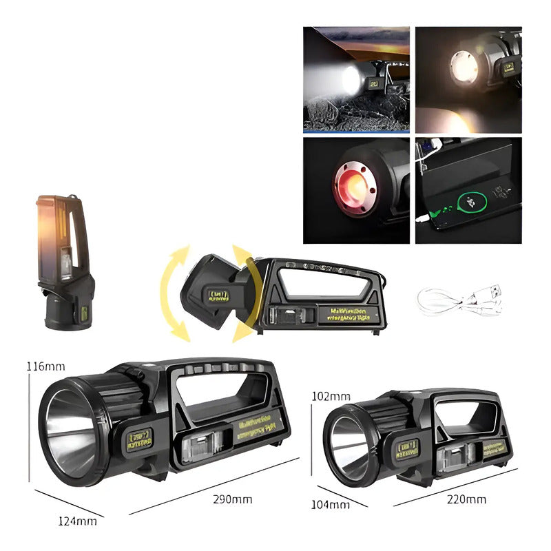 Linterna Multifuncional Solar Reflector Recargable Led W5167 Color De La Luz Blanco