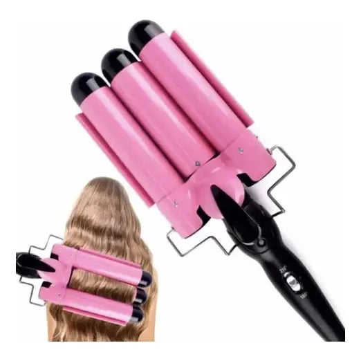 Rizador Ondulador De Pelo Profesional De Cerámica Para Ondas, Con Triple Barril