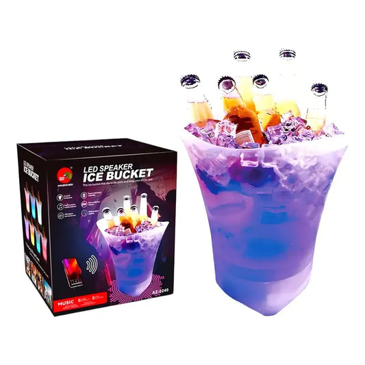Hielera Parlante Cubetera Led Rgb Bluetooth Grande 5l Color Transparente Ice Bucket