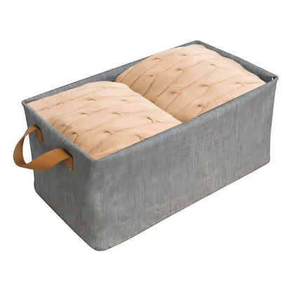 Kit 6 Cajas Organizadoras Multiusos Apilables De Tela Y Metal Gris Liso