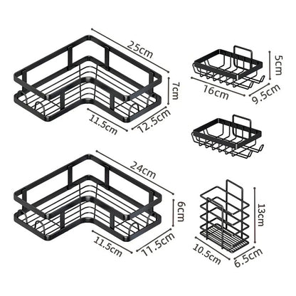 Esquinero Organizador Adhesivo De Pared 5 Piezas Negro Okay