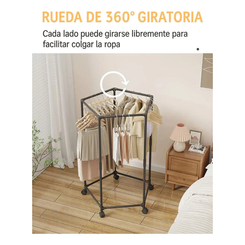 Perchero Metálico Con Diseño Moderno Y Funcional Para Ropa Negro