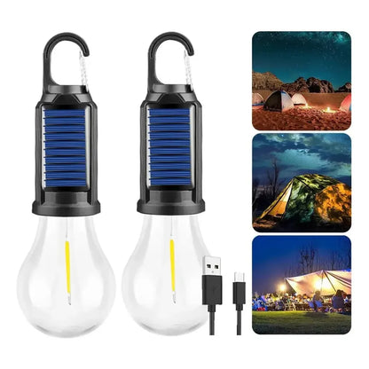 Pack X4 Ampolleta Solar / Recargable Usb Emergencia Portatil Blanco Cálido